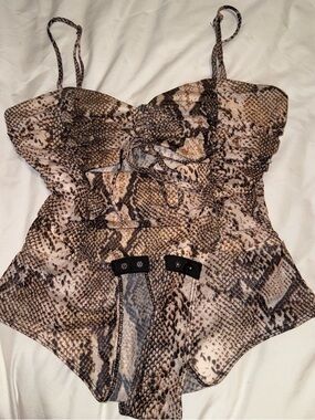 Forever 21 Brown and Black Animal Print Top